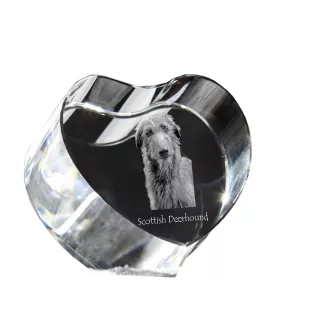 Deerhound, Scottish Deerhound - a photo of a dog in crystal, crystal heart, unique photo frame from the Art-Dog brand