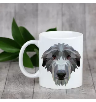Deerhound, Scottish Deerhound - cup with a geometric dog image and the inscription Art-Dog