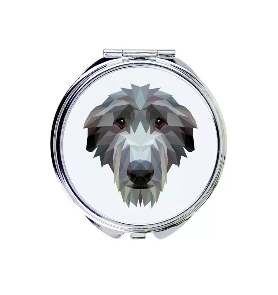 Deerhound, Schottischer Hirschhund, Scottish Deerhound - Spiegel mit Foto und geometrischem Aufdruck der Marke Art-Dog