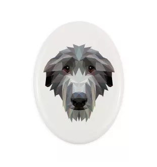 Deerhound, Scottish Deerhound - a plate with a geometric design and the brand name Art-Dog