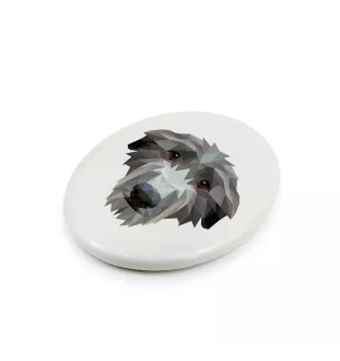 Deerhound, Scottish Deerhound - une plaque avec une photo et un motif géométrique de la marque Art-Dog