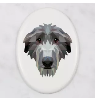 Deerhound, Scottish Deerhound - a plate with a geometric design and the brand name Art-Dog