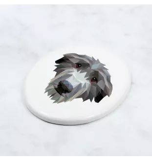Deerhound, Scottish Deerhound - a plate with a geometric design and the brand name Art-Dog