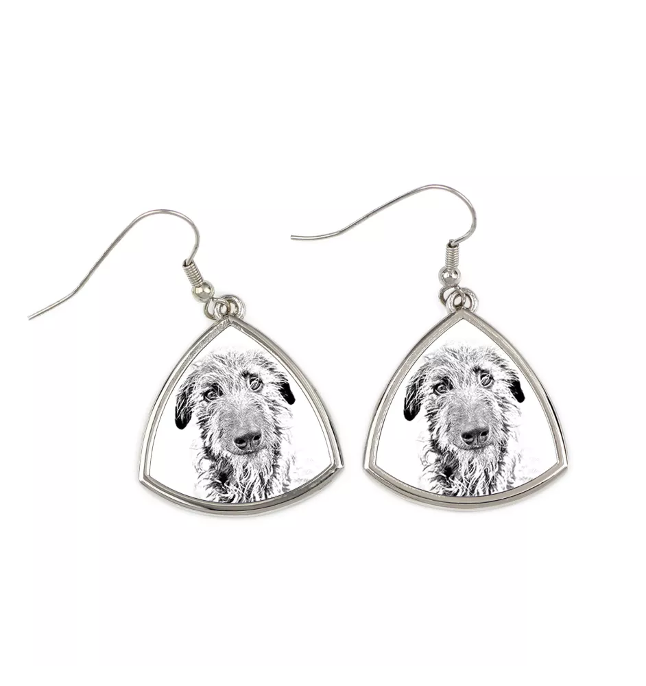 Deerhound, Scottish Deerhound - dog earrings, hanging earrings with a picture, personalized jewelry with Art-Dog brand print