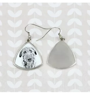 Deerhound, Scottish Deerhound - boucles d'oreilles avec chien, boucles d'oreilles pendantes avec photo, bijoux personnalisés avec impression de la marque Art-Dog
