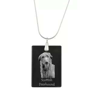 Deerhound, Scottish Deerhound - Crystal pendant with dog, silver necklace with photo, personalised pendant by Art-Dog brand