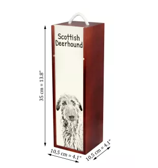 Deerhound, Scottish Deerhound - wine box with a dog, alcohol box with graphics, personalized gift box from the Art-Dog brand