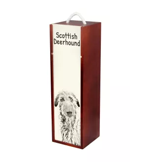 Deerhound, Scottish Deerhound - wine box with a dog, alcohol box with graphics, personalized gift box from the Art-Dog brand