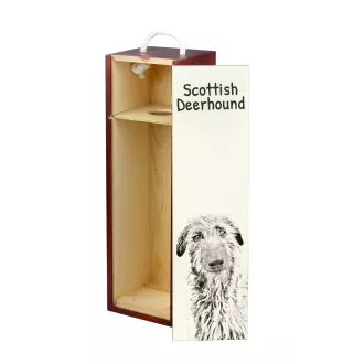 Deerhound, Schottischer Hirschhund, Scottish Deerhound - Weinbox mit Hund, Alkoholbox mit Grafik, personalisierte Geschenkbox der Marke Art-Dog