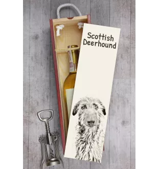 Deerhound, Scottish Deerhound - wine box with a dog, alcohol box with graphics, personalized gift box from the Art-Dog brand