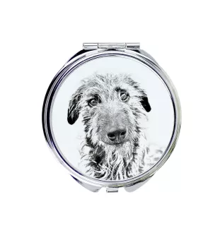 Deerhound, Scottish Deerhound - Pocket mirror with a dog, personalized mirror for a purse, compact mirror with Art-Dog brand print.