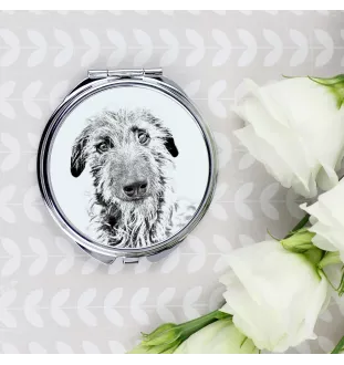Deerhound, Scottish Deerhound - miroir de poche avec chien, miroir personnalisé pour sac à main, miroir compact avec impression de la marque Art-Dog
