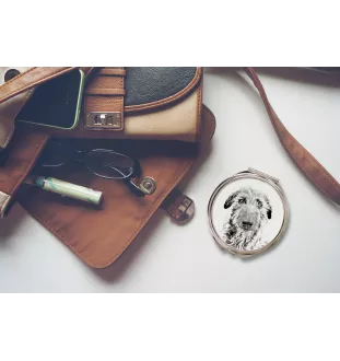 Deerhound, Scottish Deerhound - miroir de poche avec chien, miroir personnalisé pour sac à main, miroir compact avec impression de la marque Art-Dog