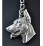 Dobermann, Doberman Pinscher, Dobie I - Silver-plated key ring with dog, handbag decoration, backpack pendant by Art-Dog brand