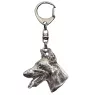 Dobermann, Doberman Pinscher, Dobie - Silver-plated key ring with dog, handbag decoration, backpack pendant by Art-Dog brand