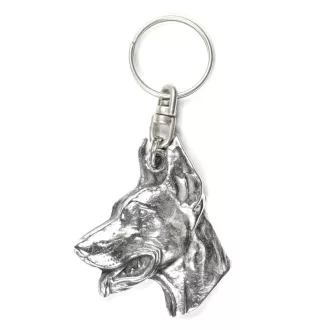 Dobermann, Doberman Pinscher, Dobie I - Silver-plated dog pendant, handbag decoration, backpack pendant by Art-Dog brand