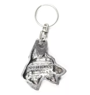 Dobermann, Doberman Pinscher, Dobie I - Silver-plated dog pendant, handbag decoration, backpack pendant by Art-Dog brand