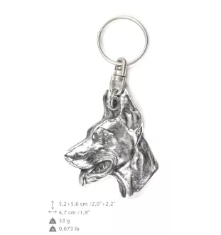 Dobermann, Doberman Pinscher, Dobie I - Silver-plated dog pendant, handbag decoration, backpack pendant by Art-Dog brand