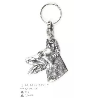 Dobermann - Versilberte Hund Anhänger, Handtasche Dekoration, Rucksack-Anhänger von Art-Dog Marke