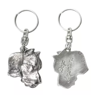 Dogue argentin, Dogo argentino - Pendentif chien argenté, décoration de sac à main, pendentif sac à dos par la marque Art-Dog