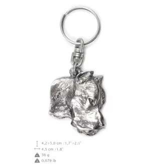 Dogo Argentino - Silver-plated dog pendant, handbag decoration, backpack pendant by Art-Dog brand