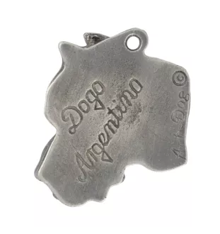 Dogue argentin, Dogo argentino - Pendentif chien argenté, décoration de sac à main, pendentif sac à dos par la marque Art-Dog