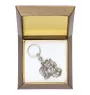 Dogo Argentino - Silver-plated pendant with a dog in a decorative box, handbag decoration, backpack pendant by Art-Dog brand