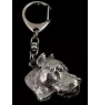 Dogo Argentino - Silver-plated key ring with a dog in a gift box, handbag decoration, backpack pendant by Art-Dog brand