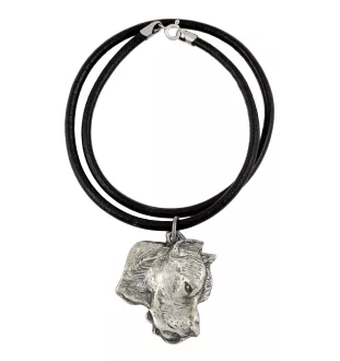 Argentinische Dogge, Dogo Argentino - Halskette mit Hund, versilberter Anhänger für Hundefans, einzigartiger Schmuck der Marke Art-Dog