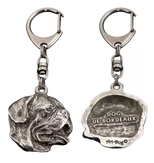 Dogue de Bordeaux I - Porte-clés argenté avec chien, décoration de sac à main, pendentif de sac à dos par la marque Art-Dog