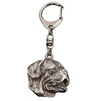 Bordeauxdogge, Dogue de Bordeaux I - Versilberter Schlüsselanhänger mit Hund, Handtaschen-Dekoration, Rucksack-Anhänger der Marke Art-Dog