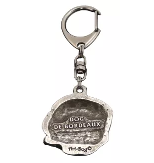 Dogue de Bordeaux I - Porte-clés argenté avec chien, décoration de sac à main, pendentif de sac à dos par la marque Art-Dog