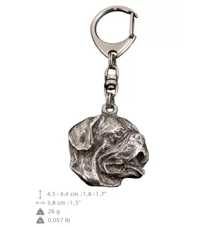 Bordeauxdogge, Dogue de Bordeaux I - Versilberter Schlüsselanhänger mit Hund, Handtaschen-Dekoration, Rucksack-Anhänger der Marke Art-Dog