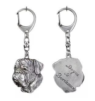 Dogue de Bordeaux II - Porte-clés argenté avec chien, décoration de sac à main, pendentif de sac à dos par la marque Art-Dog