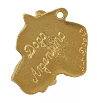 Dogue argentin, Dogo argentino - Collier de chien dans une boîte cadeau, pendentif plaqué or pour les fans de chiens, bijoux remarquables par Art-Dog