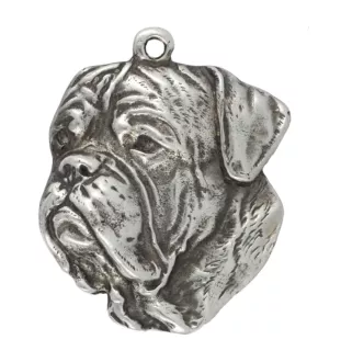 Bordeauxdogge, Dogue de Bordeaux II - Versilberter Schlüsselanhänger mit Hund, Handtaschen-Dekoration, Rucksack-Anhänger der Marke Art-Dog
