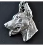 Dobermann I - Halskette mit Hund, versilberter Anhänger für Hundefans, einzigartiger Schmuck der Marke Art-Dog