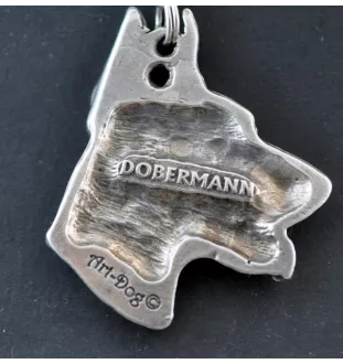 Dobermann, Doberman Pinscher, Dobie I - Necklace with dog, silver-plated pendant for dog fan, unique jewelry by Art-Dog brand