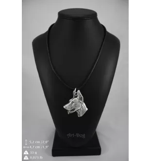 Dobermann, Dobermann Pinscher I - collier avec un chien, pendentif en plaqué argent pour les fans de chiens, bijoux uniques de la marque Art-Dog