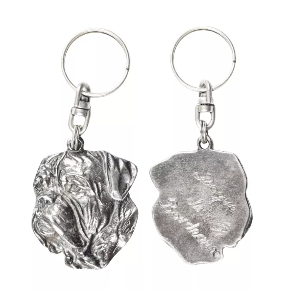 Dogue de Bordeaux II - Pendentif chien argenté, décoration de sac à main, pendentif sac à dos par la marque Art-Dog