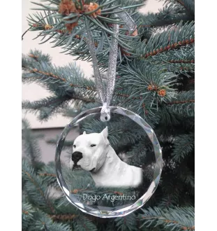 Dog argentyński medal kryształowy z psem Art-Dog