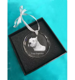 Dog argentyński medal kryształowy z psem Art-Dog