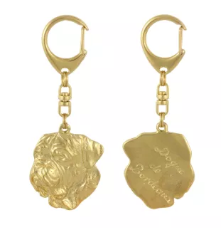 Bordeauxdogge, Dogue de Bordeaux II - Vergoldeter Schlüsselanhänger mit Hund, Handtaschenschmuck, Luxus-Accessoire der Marke Art-Dog