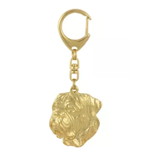 Dogue de Bordeaux II - Porte-clés doré avec chien, décoration de sac à main, accessoire de luxe de la marque Art-Dog