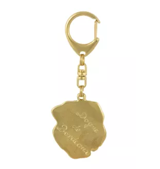 Bordeauxdogge, Dogue de Bordeaux II - Vergoldeter Schlüsselanhänger mit Hund, Handtaschenschmuck, Luxus-Accessoire der Marke Art-Dog