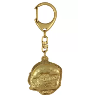 Bordeauxdogge, Dogue de Bordeaux I - Vergoldeter Schlüsselanhänger mit Hund in Geschenkbox, Handtaschen-Dekoration, Luxus-Accessoire der Marke Art-Dog