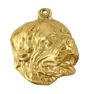 Dogue de Bordeaux I - Porte-clés doré avec chien dans boîte cadeau, décoration de sac à main, accessoire de luxe de la marque Art-Dog