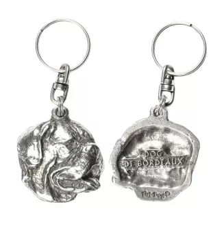 Dogue de Bordeaux, French Mastiff, Bordeauxdog I - Silver-plated pendant with a dog in a decorative box, handbag decoration, backpack pendant by Art-Dog brand