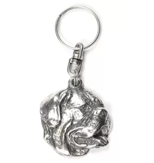 Dogue de Bordeaux, French Mastiff, Bordeauxdog I - Silver-plated pendant with a dog in a decorative box, handbag decoration, backpack pendant by Art-Dog brand