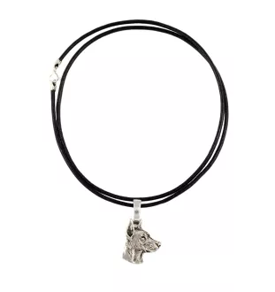 Dobermann I - Hundehalsband, versilberter Anhänger für den Hundeliebhaber, dezenter Schmuck von Art-Dog